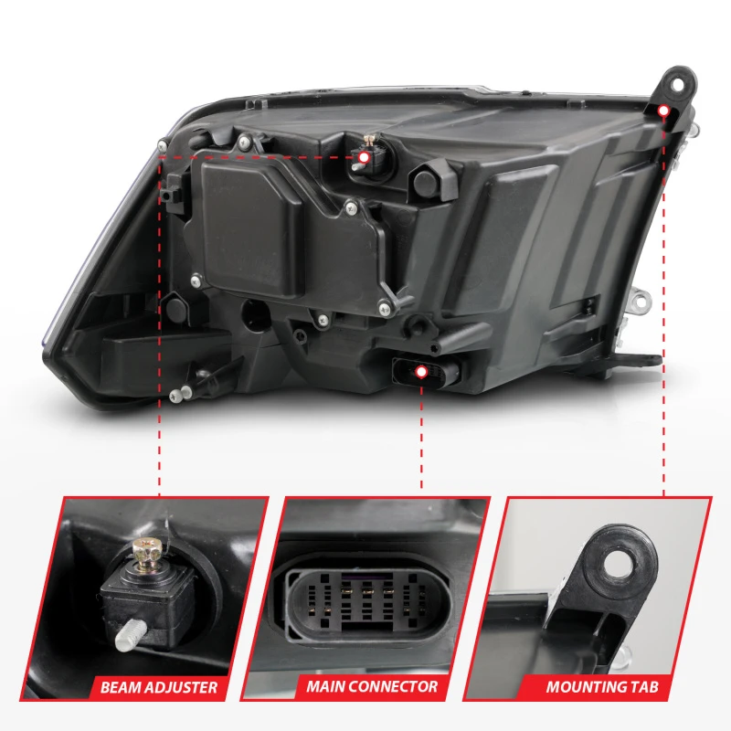 ANZO LED Projector Headlights SeqSig Chrome for Dodge RAM