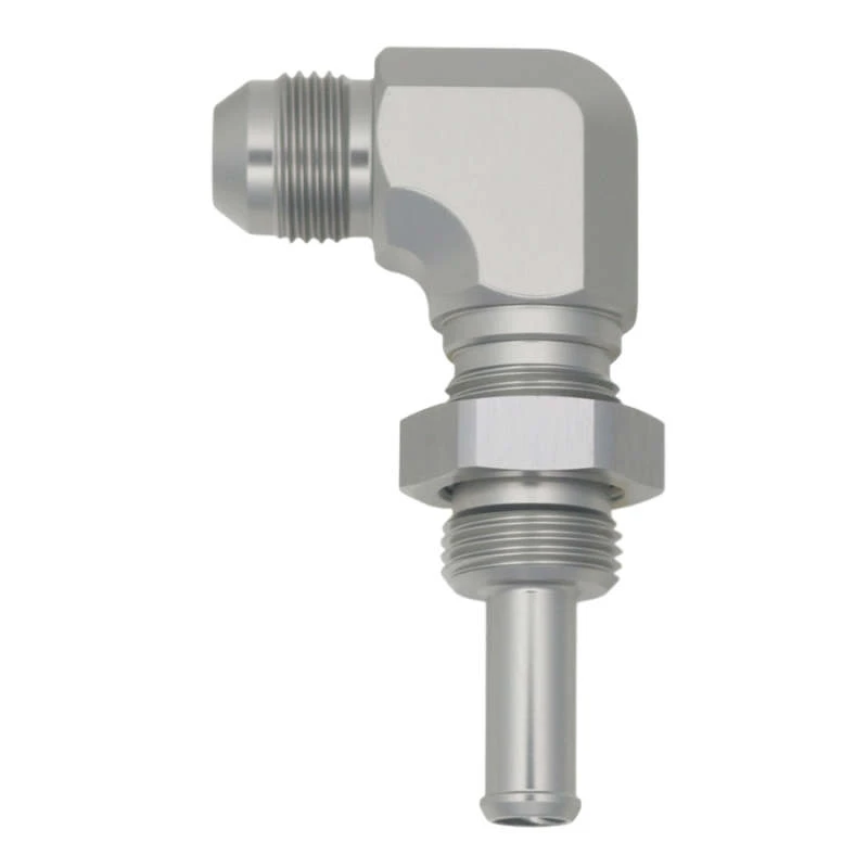 DeatschWerks 8AN-Männliches Flare zu 90-Grad 3/8-Zoll-Einzelschlauchstutzen - Anodisiertes DW-Titan