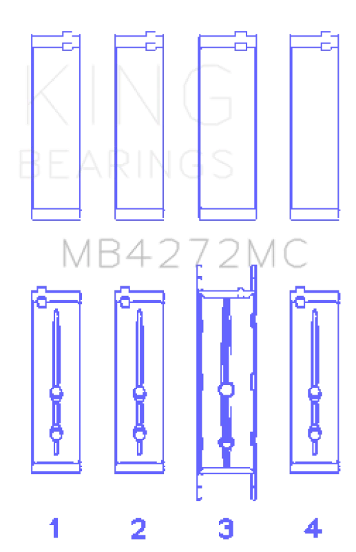 King Engine Bearings Holden Alloytec 175/190 Crankshaft Main Bearing Set