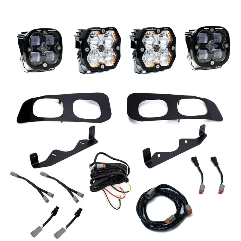 Baja Designs 23-25 Ford Super Duty Squadron Pro/SAE 2.0 Dual Fog Pocket Kit (SAE Fog) - Clear
