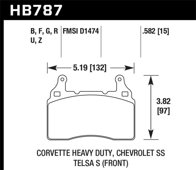 Hawk 15-17 Chevy Corvette Z51 DTC-60 Rennbremsbeläge vorne