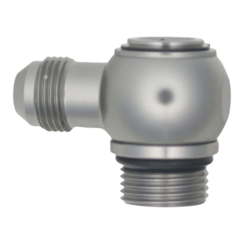 DeatschWerks 10AN ORB-Männlich auf 8AN Männlich Flare Low Profile 90-Grad-Drehgelenk - eloxiertes DW Titan