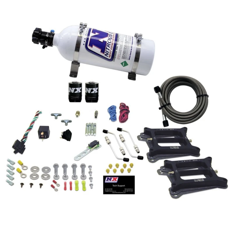 Nitrous Express Doppel-Holley/Benzin-Nitrous-Kit (100-500PS) mit 5lb-Flasche