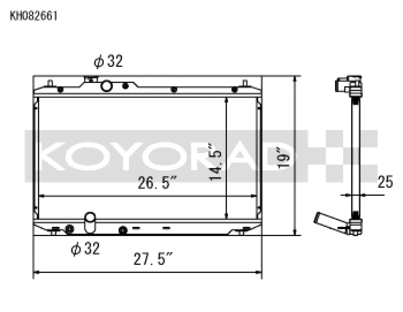 Koyo Radiator für 2012–2015 Honda Civic SI 2.4L (MT)