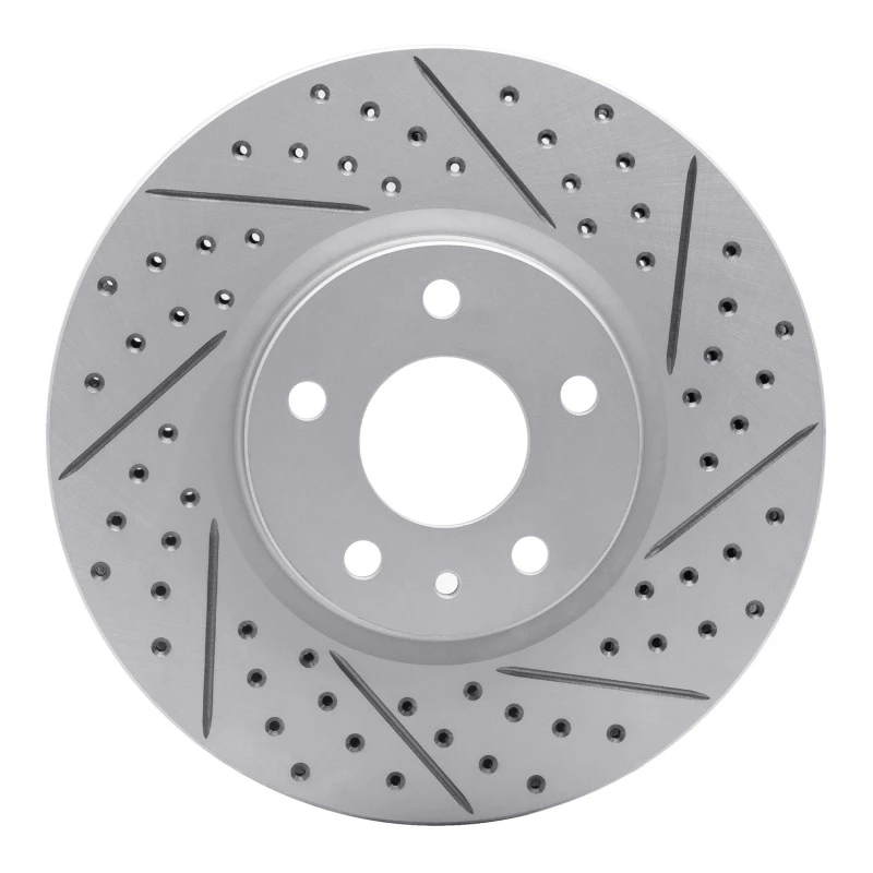 DFC 13-20 Ford Special Service Police Sedan Front Right Drilled & Slotted Geoperformance Rotor