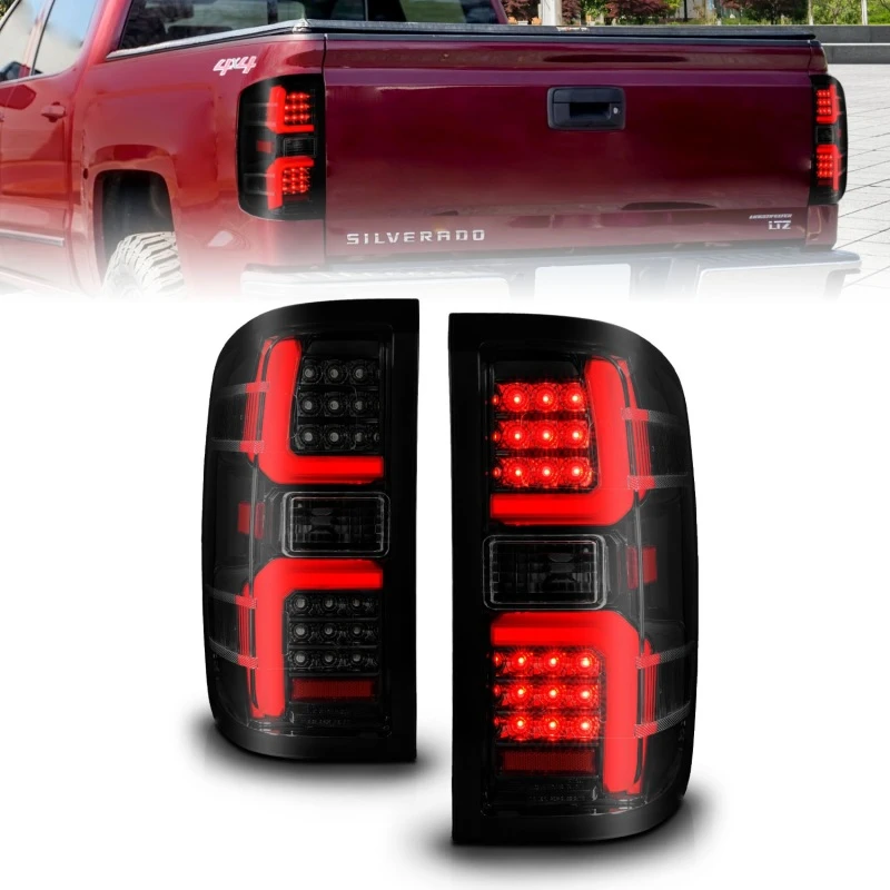ANZO 15-19 Chevrolet Silverado 2500 HD/3500 HD LED-Rückfahrscheinwerfer mit sequenzieller schwarzer Gehäuse/Rauchglas