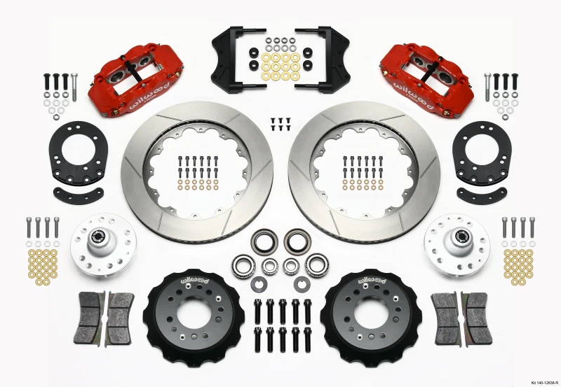 Wilwood Narrow Superlite 6R Vorderes Naben-Kit 14,00 Zoll Rot 1965-1969 Mustang Trommel-Spindel