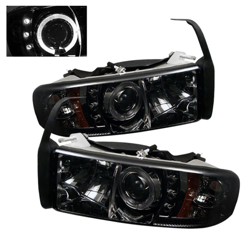 spyder_5010100-6794c9d96e253 Spyder Dodge Ram 1500 94-01 94-02 Projector Headlights LED Halo LED Smke PRO-YD-DR94-HL-AM-SMC