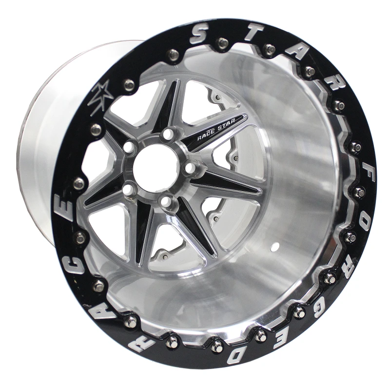 Race Star 72 ValStar 15x10 / 5x4.75BC / 4.5BS / 3.072in CB / Machined w/Black Accents Wheel