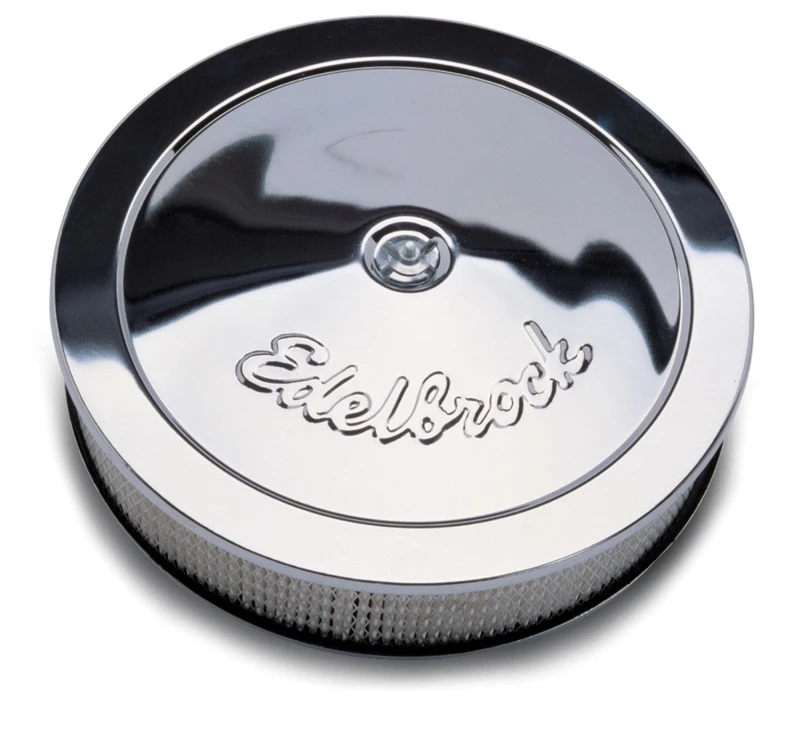 Edelbrock Luftfilter Pro-Flo-Serie Rund Stahl-Top-Papier-Element 14 Zoll Dia X 3,75 Zoll Tiefer Sockel