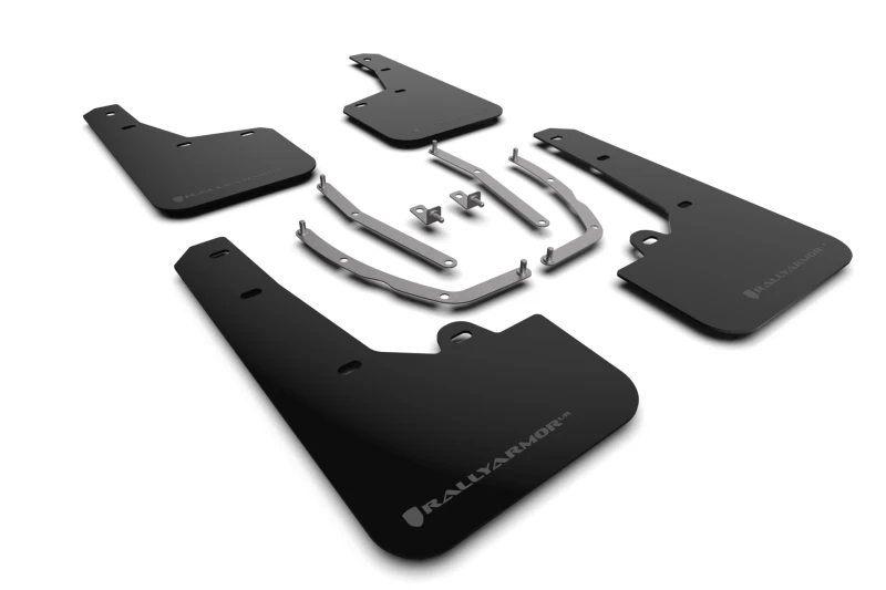 Rally Armor 22-24 Hyundai Tucson Schwarzes UR-Schmutzfänger mit grauem Logo