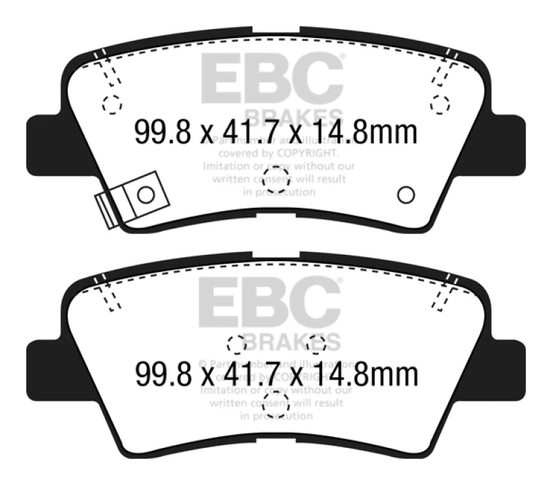 ebc_DP22188-67931f7318019 EBC 12+ Hyundai Elantra GT 2 Yellowstuff Rear Brake Pads