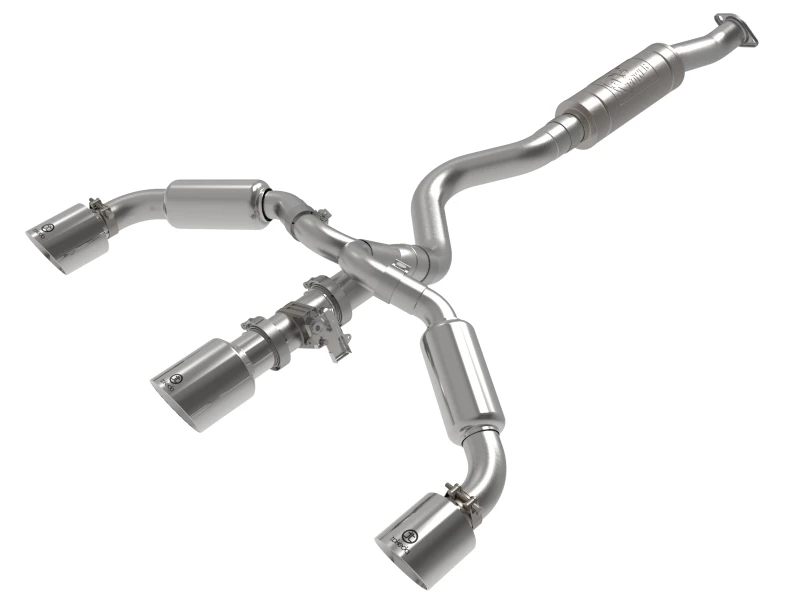 aFe 23-24 Toyota GR Corolla L3 1.6L (t) Gemini XV 3 Zoll auf 2-1/2 Zoll Kat-Schalldämpfer-System mit polierten Endrohren