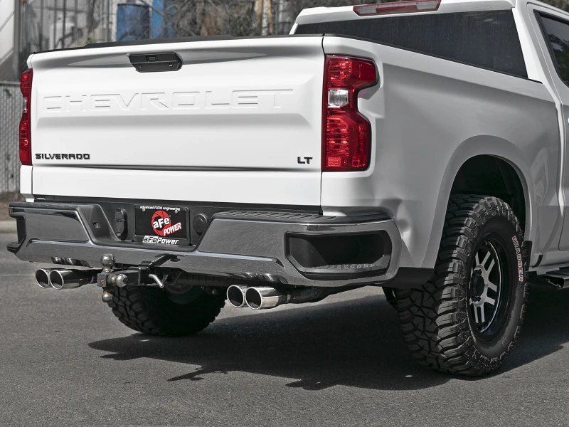 aFe Vulcan Series 3in-2-1/2in 304 SS Kat-Back 2019 GM Silverado 1500 V8-5.3L mit polierten Spitzen
