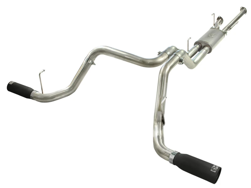 aFe MACHForce XP 2-1/2 Zoll auf 3 Zoll 409 SS Kat-Back Auspuffanlage mit schwarzen Spitzen 10-17 Toyota Tundra V8 5.7L