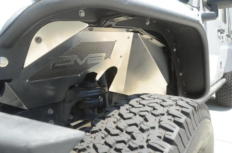 DV8 Offroad 07-18 Jeep Wrangler JK Front Aluminum Inner Fender - Black