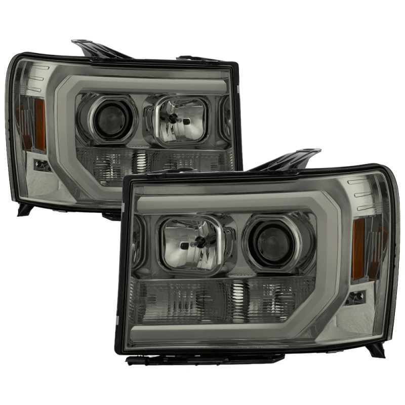 spyder_5083654-6794bf5fc9a73 Spyder GMC Sierra 1500/2500/3500 07-13 V2 Projector Headlights - Smoke PRO-YD-GS07V2-LBDRL-SM