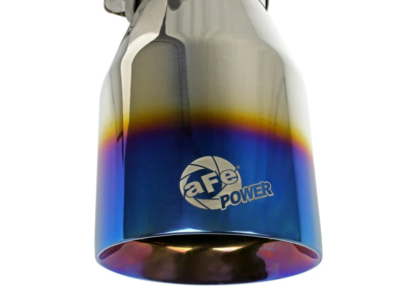 aFe Mach Force XP 304 Edelstahl-Klemm-Auspuff-Endstück 2,5 Zoll Einlass / 4 Zoll Auslass - Blaue Flamme