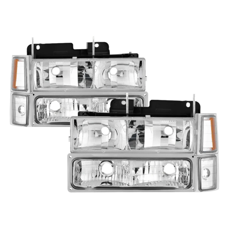 spyder_5069535-6794c137799e8 Xtune Chevy Suburban 94-98 Headlights w/ Corner & Parking Lights 8pcs Chrome HD-JH-CCK88-AM-C-SET