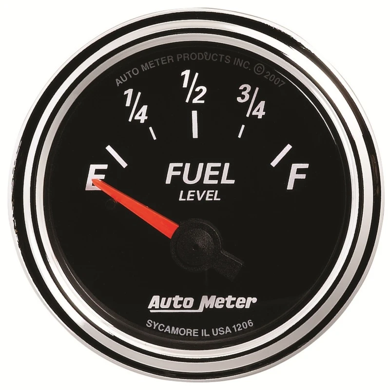 Autometer Designer Black II 52mm 240 Ohm Empty/33 Ohm Full Fuel Level Gauge