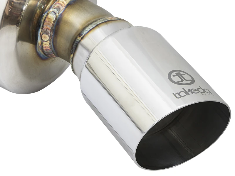 aFe POWER Takeda 16-17 Honda Civic I4-1.5L (t) 2.25-2.5in 304 SS CB Dual-Exit Auspuff Polierter Endschalldämpfer