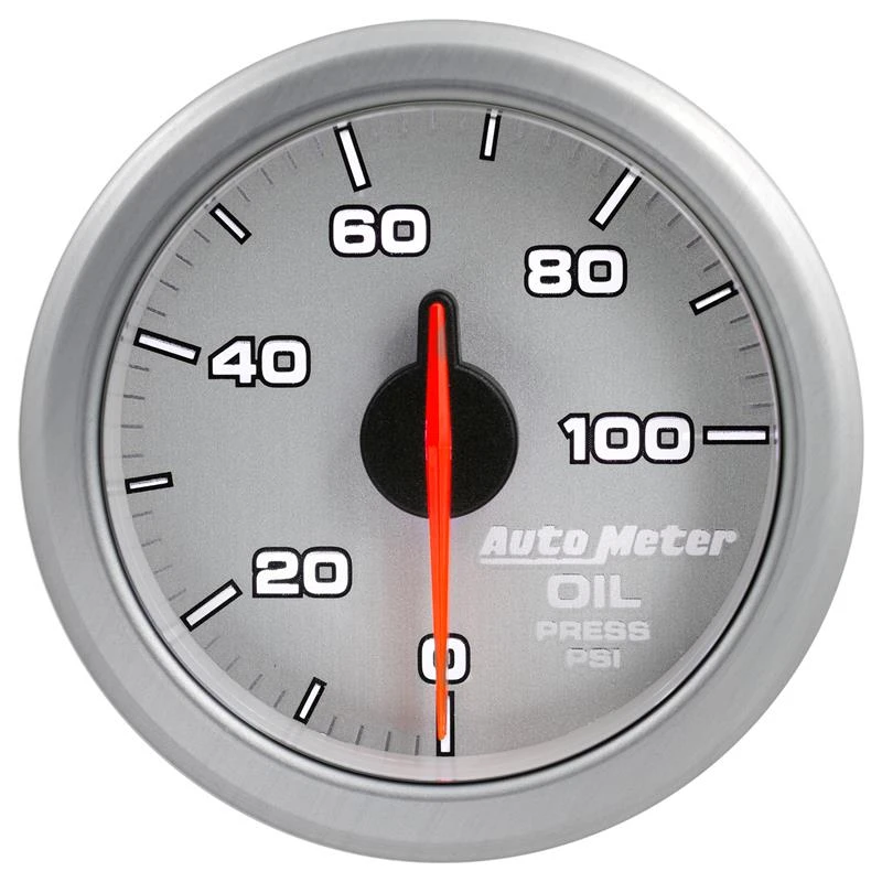Autometer Airdrive 2-1/6in Öl-Druckanzeige 0-100 PSI - Silber