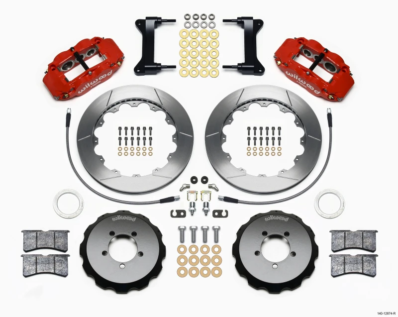 Wilwood Narrow Superlite 6R Vordere Bremse Kit 13,06 Zoll Rot 1999-2012 für Subaru WRX mit Leitungen