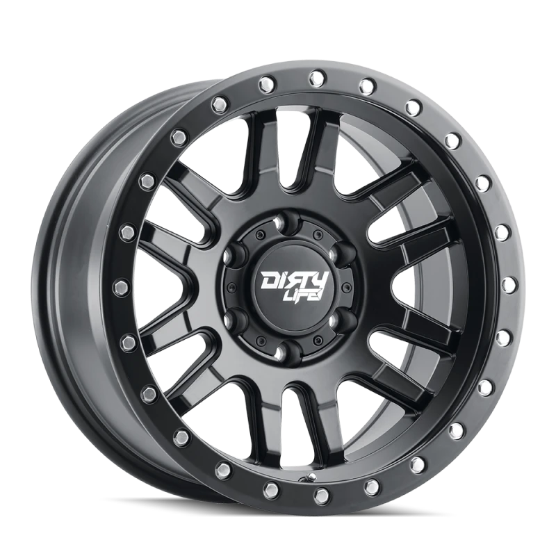 Dirty Life 9309 Canyon Pro 17x9/5x127 BP/-12mm Offset/71.5mm Hub Matte Black Wheel - Beadlock