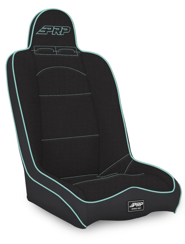 PRP Daily Driver High Back Suspension Seat- Black/Teal Tweed