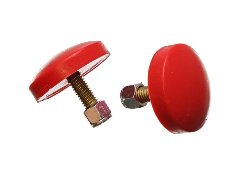 Energy Suspension Niedriges Profil Roter Anschlag-Set 11/16 Zoll Höhe / 2 Zoll Durchmesser (2 pro Set)