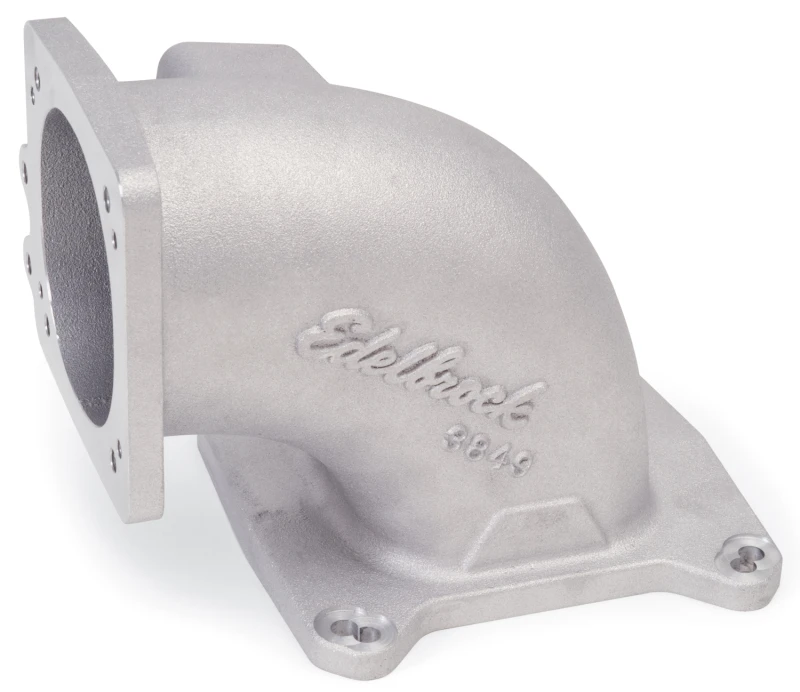 Edelbrock High Flow Ansaugkrümmer 95mm Drosselklappe zu Square-Bore Flansch As-Cast Finish