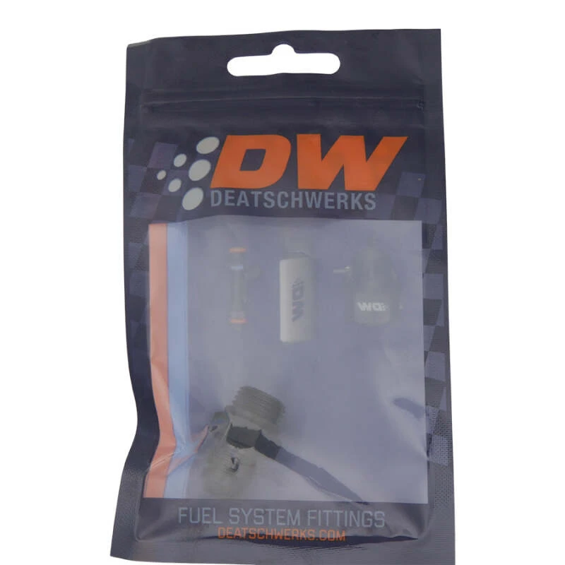 DeatschWerks 6AN ORB-Männlich auf 6AN Männlich Flare-Adapter (inkl. O-Ring) - eloxiertes mattes Schwarz