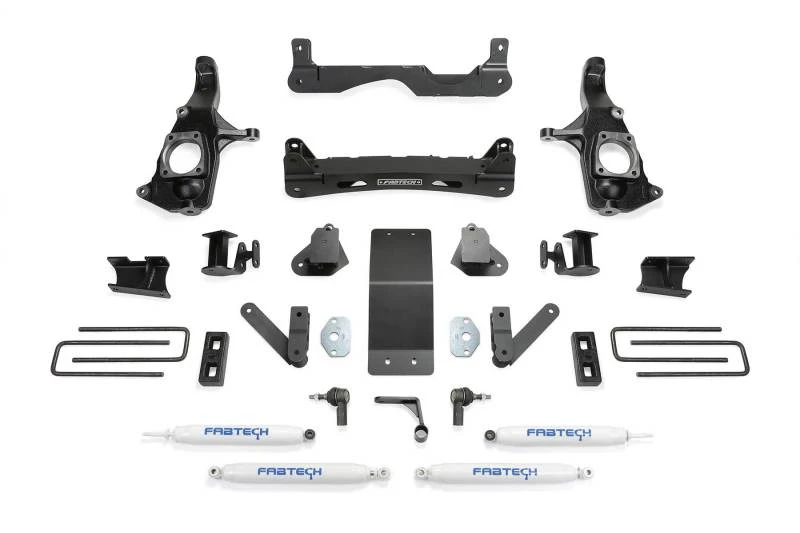 Fabtech 11-19 GM 3500HD 2WD/4WD 4-Zoll-Basis-System mit Perf.-Shocks
