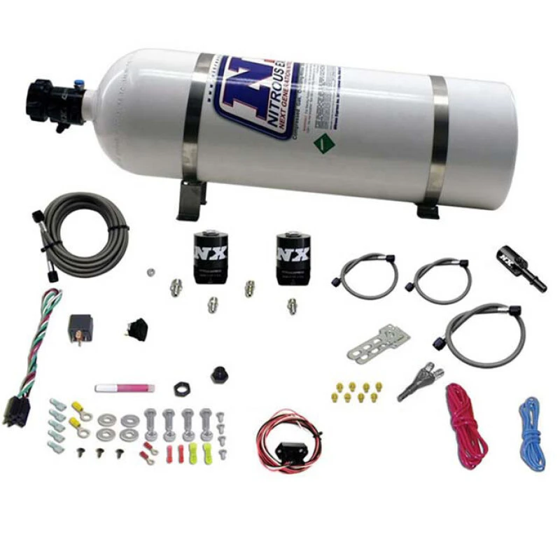 Nitrous Express Dodge Hemi/SRT8 Single Nozzle Fly By Wire Nitrous Kit (35-150HP) w/15lb Bottle