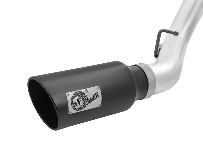 aFe Atlas Auspuff 4in Dual DPF-Back Al Stahl mit schwarzen Spitzen 16-17 GM Diesel Truck V8-6.6L (td) LML