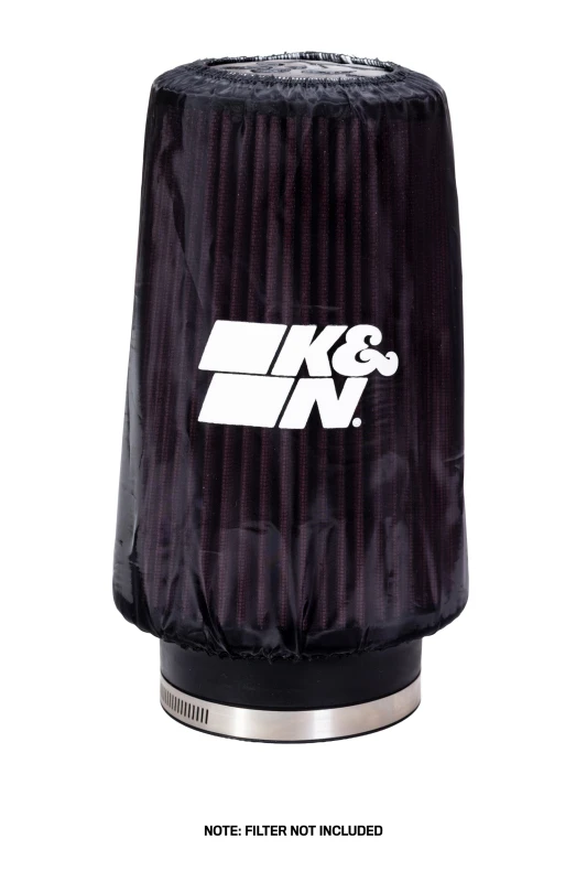 K&N Universeller Runder Verjüngter Filter-Wrap - Schwarz - 6 Zoll Basis-ID x 4,625 Zoll Ober-ID x 9 Zoll Höhe