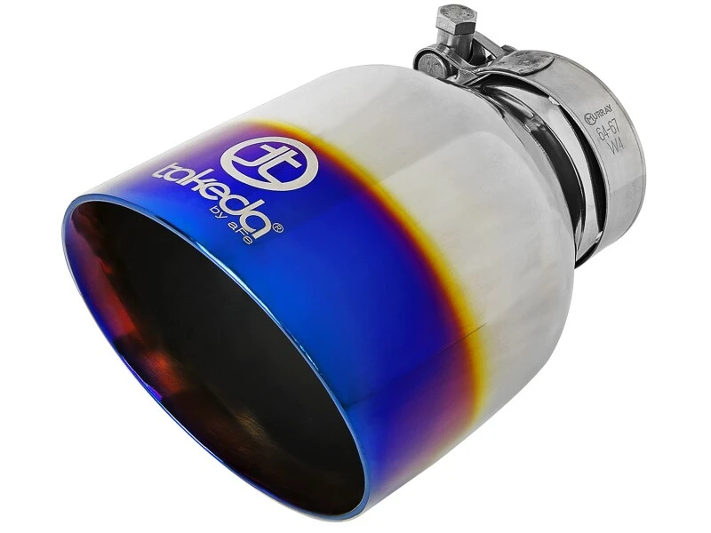 aFe Takeda 2-1/2in 304 SS Kat-Back-Abgasanlage mit blauen Flammen-Spitzen 14-18 Mazda 3 L4 2.0L/2.5L