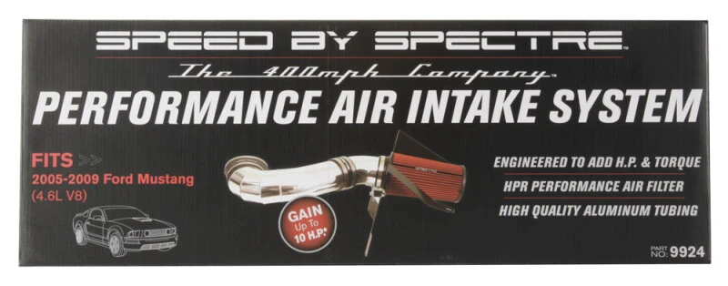 Spectre 05-09 Ford Mustang GT V8-4.6L F/I Luftansaugs-Kit - Poliert mit rotem Filter