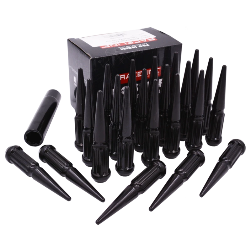 Raceline 14x1.5 XL Spike Black Lug Nuts (Set of 32)