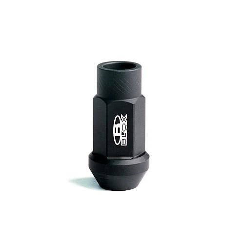 BLOX Racing Street Series Forged Lug Nuts - Flat Black 12 x 1.5mm - Single piece