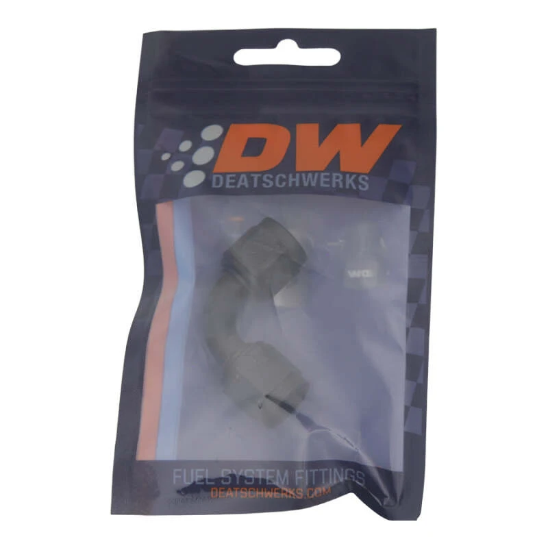 DeatschWerks 6AN Flare Female Schwenk 90-Grad zu 6AN Flare Female Schwenk - eloxiert matt schwarz