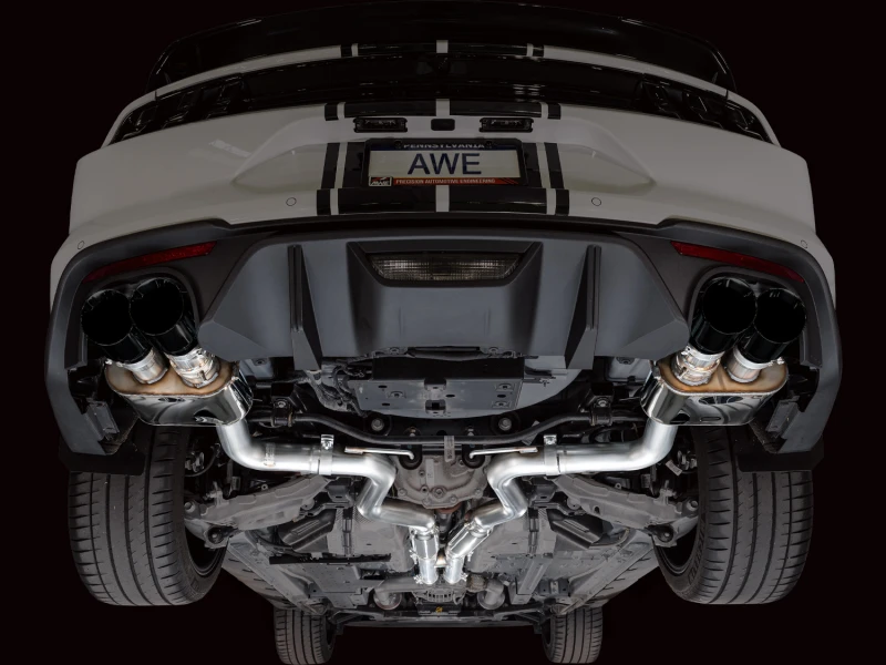 AWE 18-23 S550 Mustang GT SwitchPath Exhaust - Diamond Black Tips