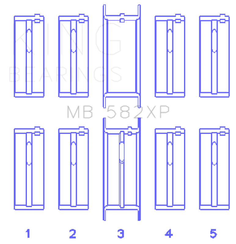King Ford 2.0L/2.3L 8V (Größe STD) Hochleistungs-Hauptlager-Set