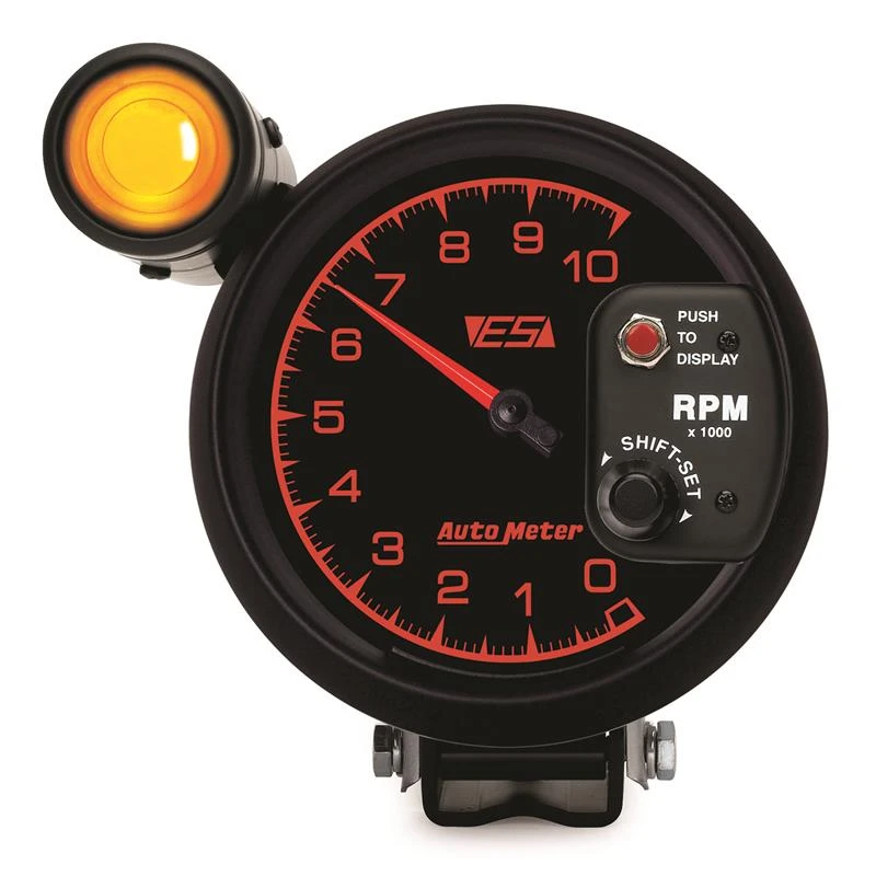 Autometer ES 5-Zoll-Sockel-Drehzahlmesser 10000 U/min mit externem Shift-Lite
