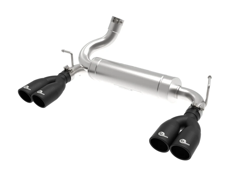 aFe Rebel Series 2,5-Zoll-409-SS-Achse-Rückauspuff-System Schwarz 07-18 Jeep Wrangler (JK) V6-3,6L/3,8L