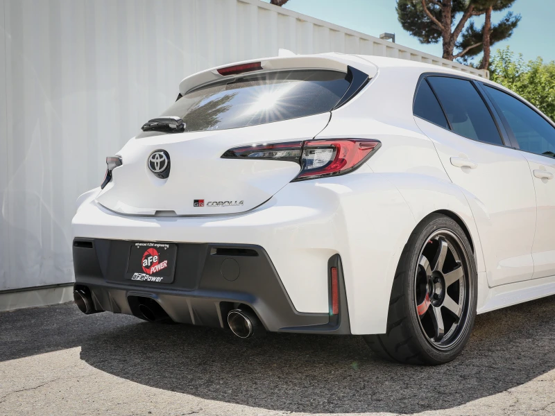 aFe 23-24 Toyota GR Corolla L3 1.6L (t) Gemini XV 3 Zoll auf 2-1/2 Zoll CatBack Auspuffanlage mit Carbon-Faser Endrohren