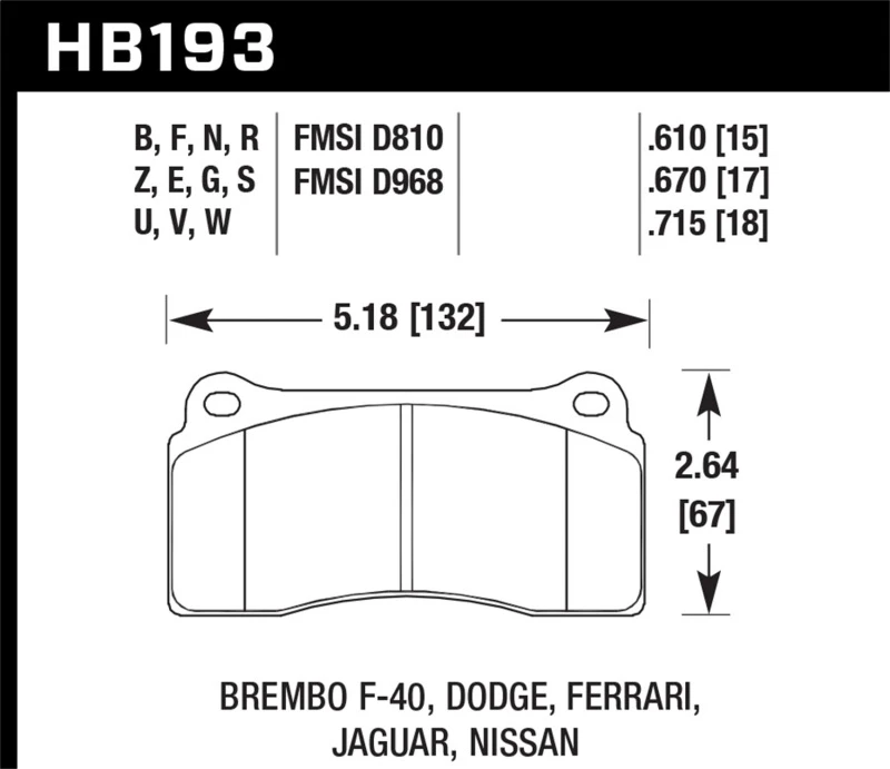 Hawk 09-11 Nissan GT-R HPS Straßenbremsbeläge hinten