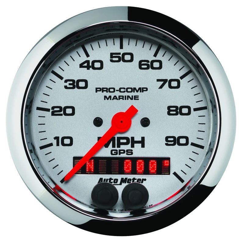 Autometer Marine Chrome 3-3/8in 100MPH GPS Speedometer Gauge