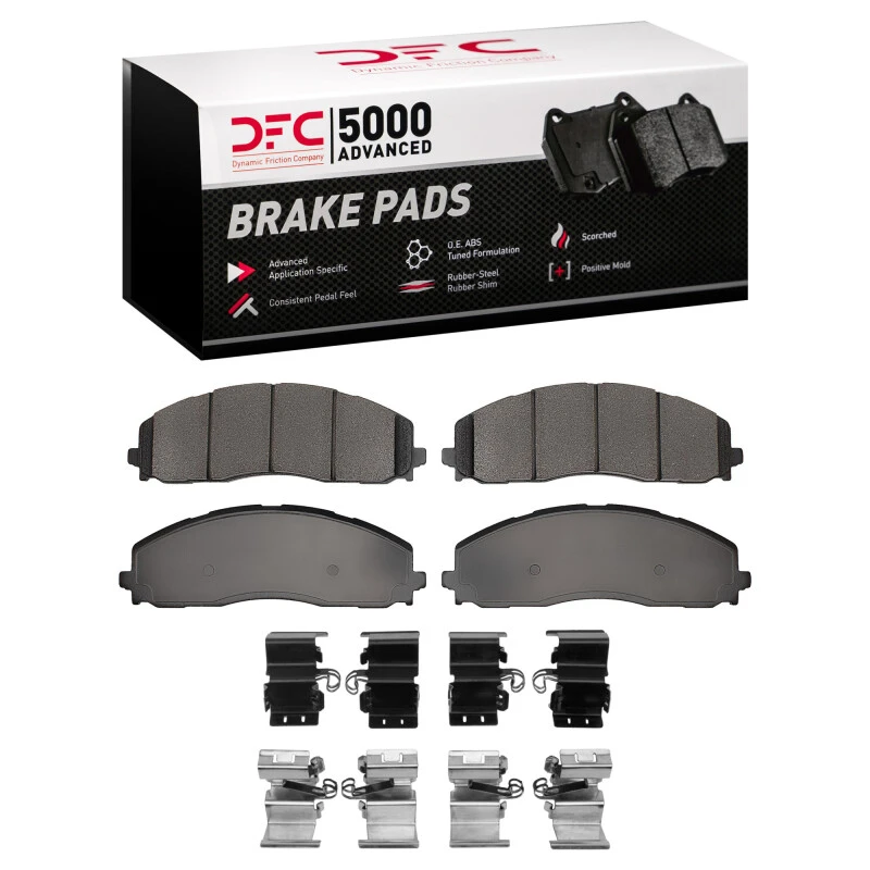 DFC 23-25 Ford F-350 Super Duty 2WD Front 5000 Advanced Semi Metallic Brake Pads and Hardware Kit