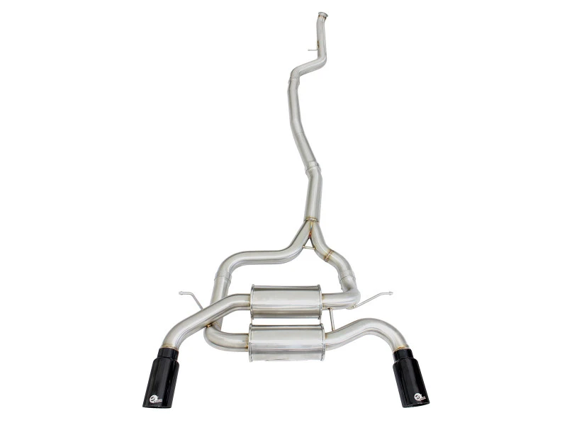 aFe MACHForce XP SS-304 schwarze Spitze 2,5 Zoll Durchmesser Kat-Schalldämpfer 12-14 BMW 335i (F30) 3,0L (t)